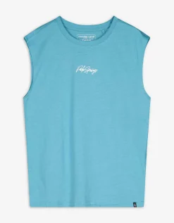 Tanktop - Vooropdruk - blauw