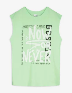 Tanktop - Vooropdruk - lichtgroen