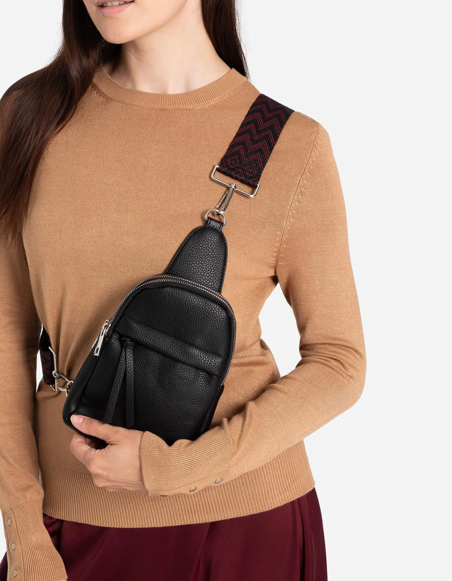 Tas riem - Motiefmix - donkerrood
