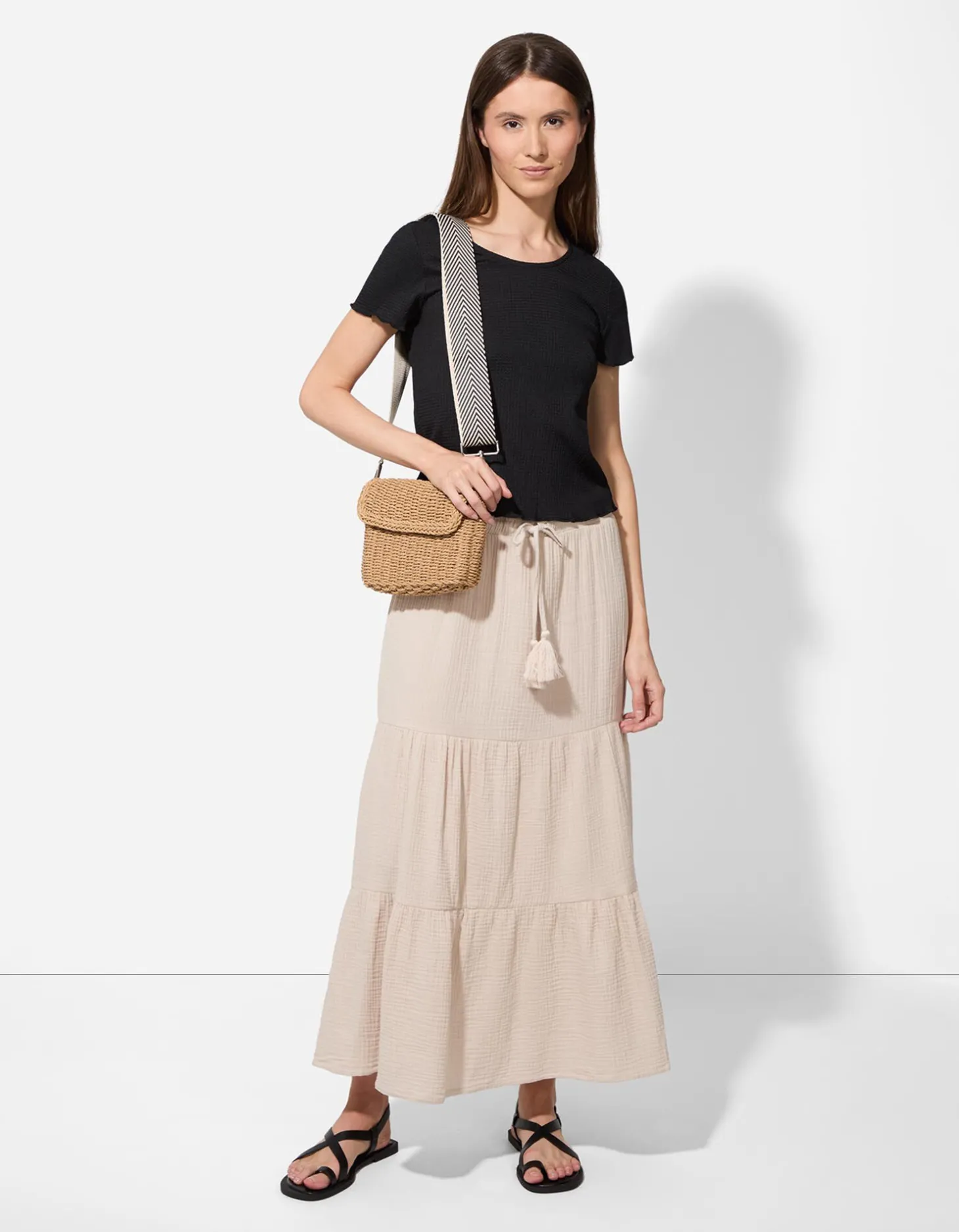 Tas riem - patroon - beige