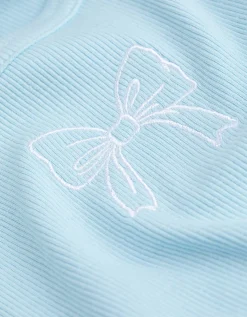 Top - Borduursels - lichtblauw