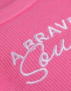 Top - Borduursels - pink