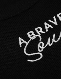 Top - Borduursels - zwart