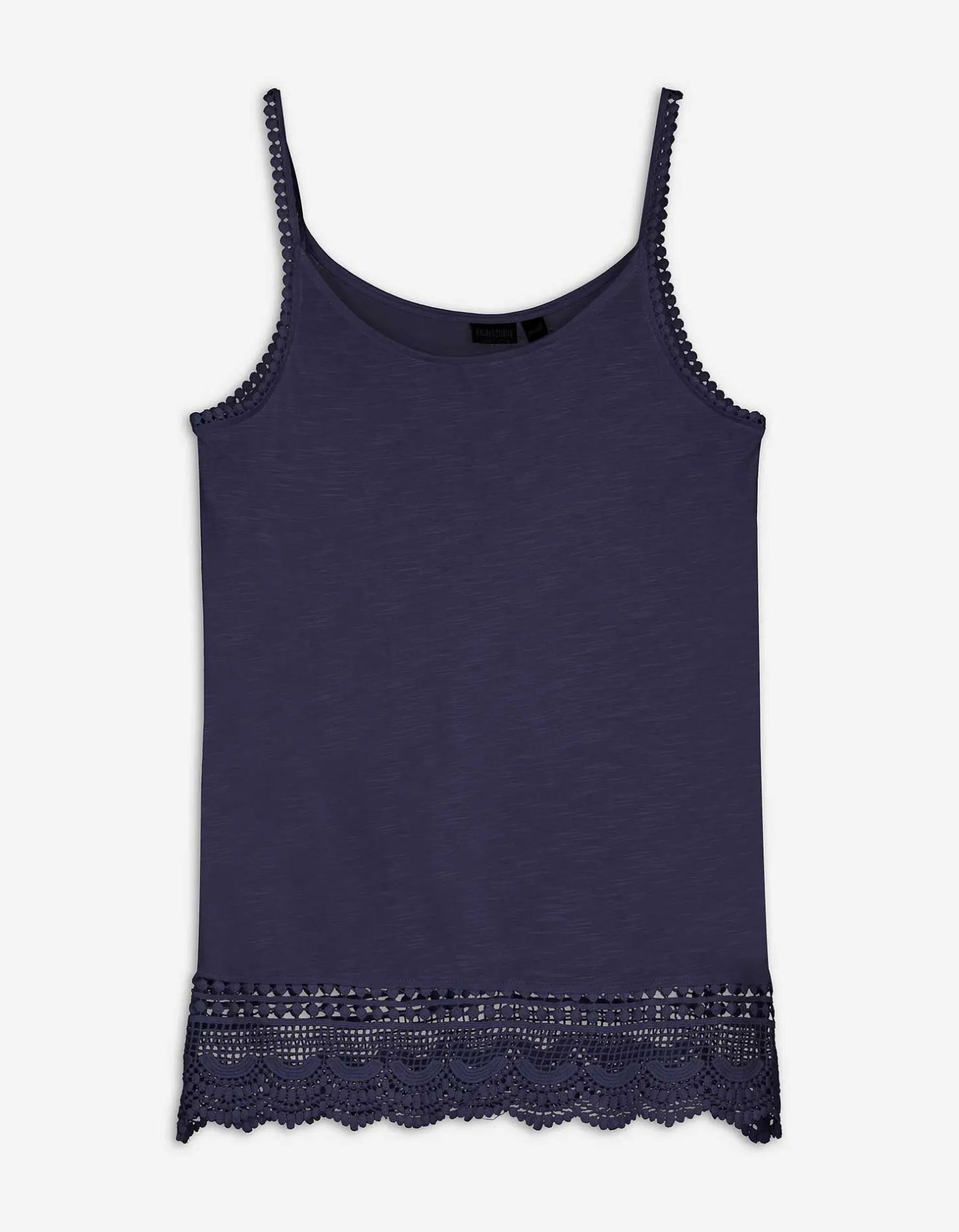 Top - Broderie - donkerblauw