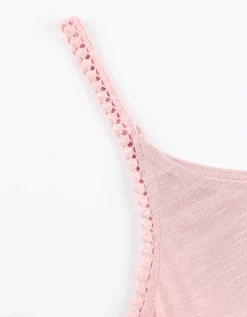 Top - Broderie - roze