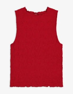 Top - Gekreukte look - donkerrood