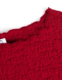 Top - Gekreukte look - donkerrood