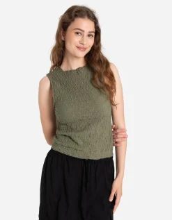 Top - Gekreukte look - donkergroen