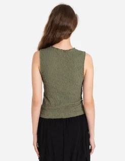 Top - Gekreukte look - donkergroen