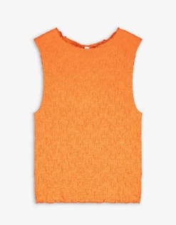 Top - Gekreukte look - oranje