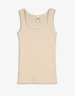 Top - Geribde structuur - beige