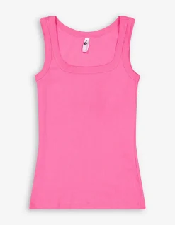 Top - Geribde structuur - pink