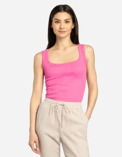 Top - Geribde structuur - pink