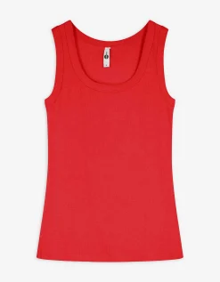 Top - Geribde structuur - rood
