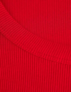 Top - Geribde structuur - rood