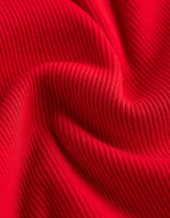 Top - Geribde structuur - rood