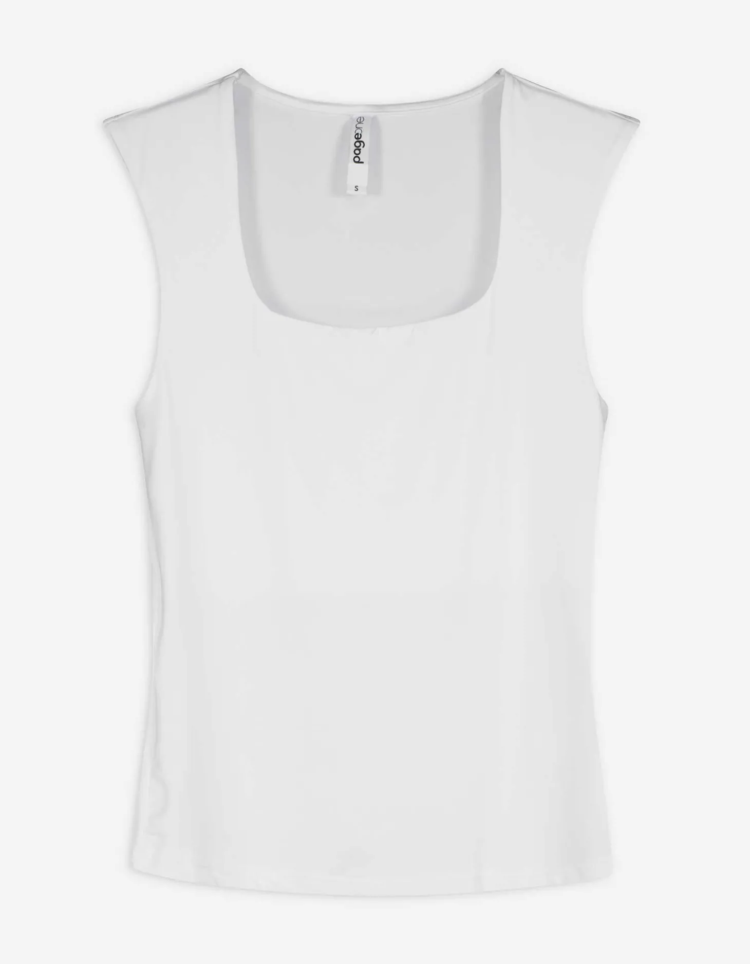 Top - Hoekige hals - wit