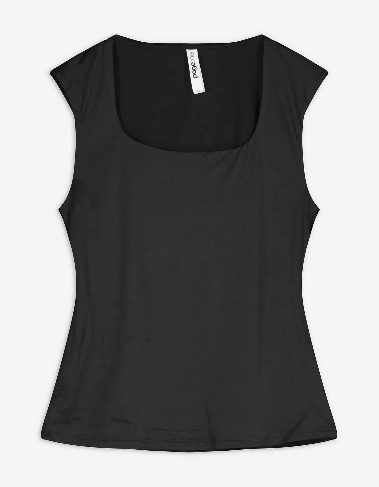 Top - Hoekige hals - zwart