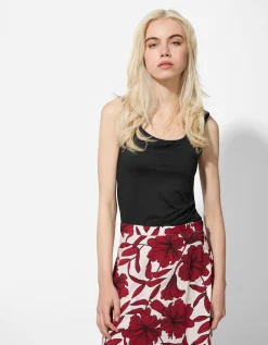 Top - Hoekige hals - zwart