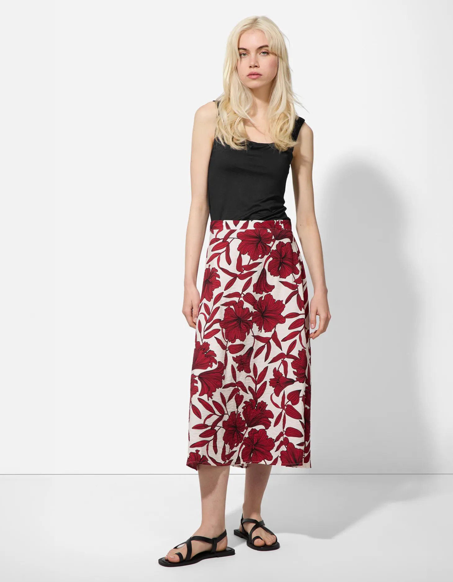 Top - Hoekige hals - zwart