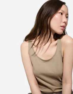 Top - Met stretch - beige