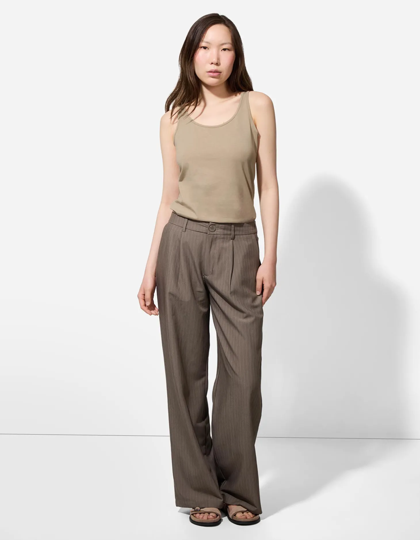 Top - Met stretch - beige