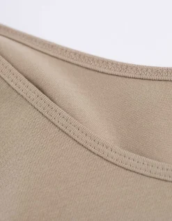 Top - Met stretch - beige