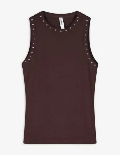 Top - Met studs - donkerbruin