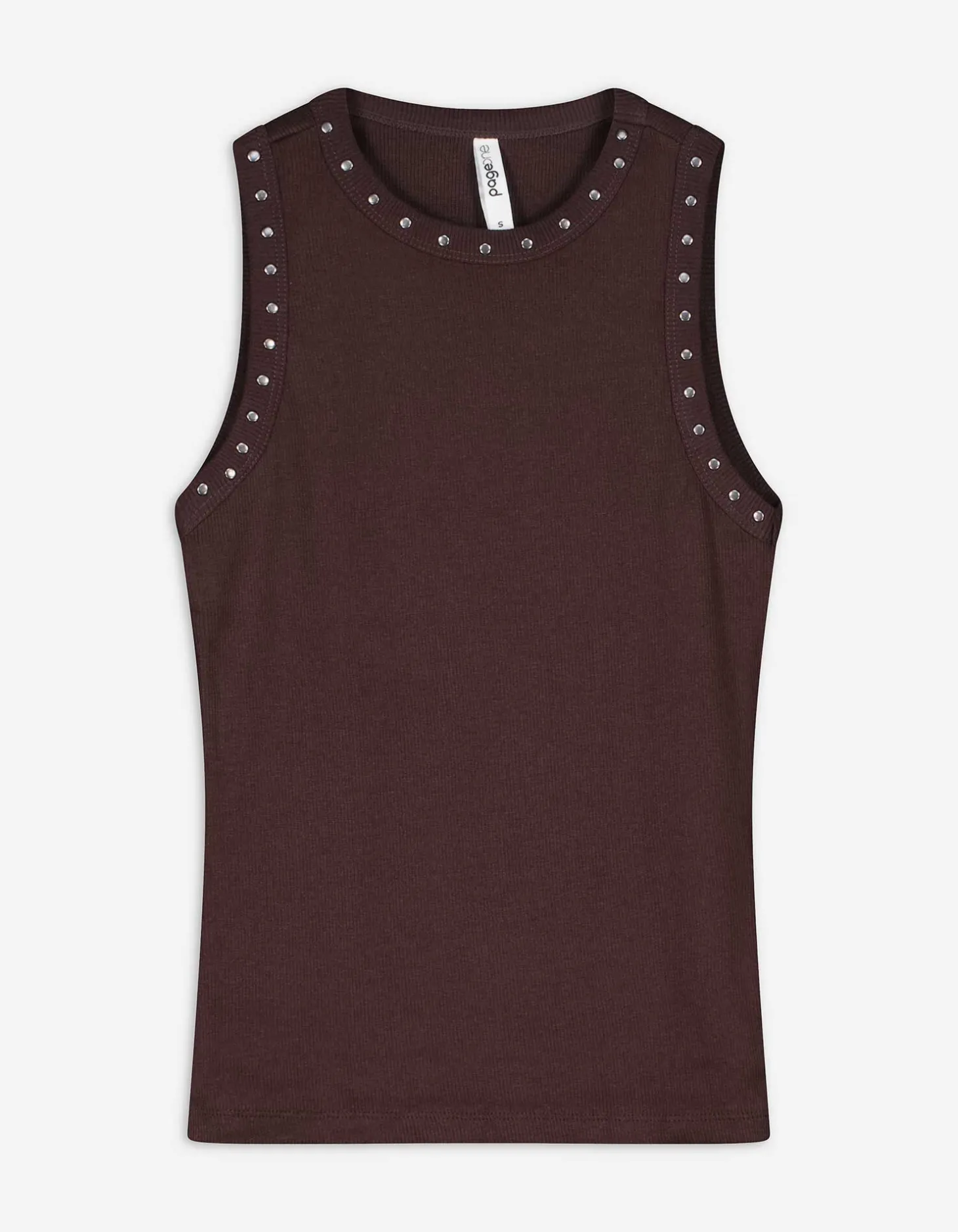 Top - Met studs - donkerbruin