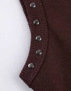 Top - Met studs - donkerbruin