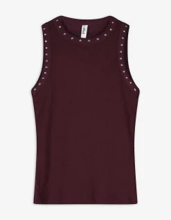 Top - Met studs - donkerlila