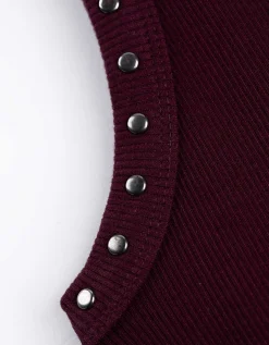 Top - Met studs - donkerlila