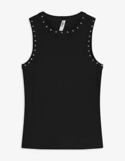 Top - Met studs - zwart