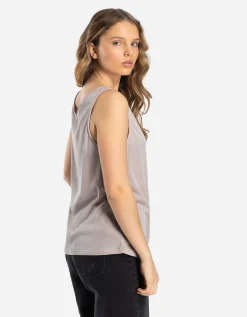 Top - Metallic details - beige
