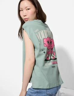 Top - Oversized schouders - lichtgroen