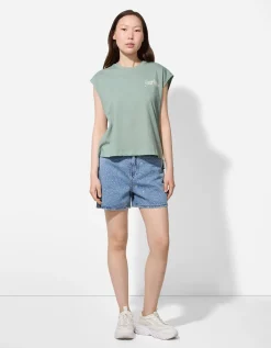 Top - Oversized schouders - lichtgroen