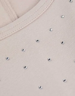 Top - Siersteentjes - beige