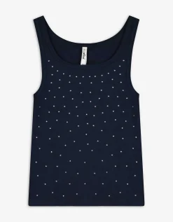 Top - Siersteentjes - donkerblauw