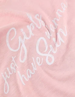 Top - Vooropdruk - roze