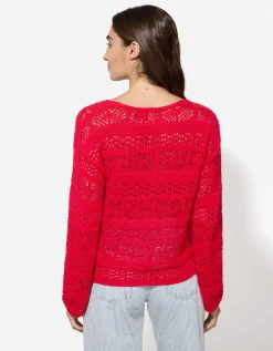 Trui - Gehaakte kant - rood