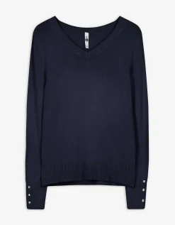 Trui - Sierknopen - donkerblauw