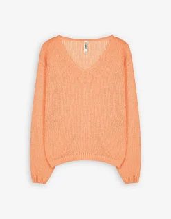 Trui - V-hals - oranje