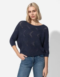 Trui - Vleermuismouwen - donkerblauw