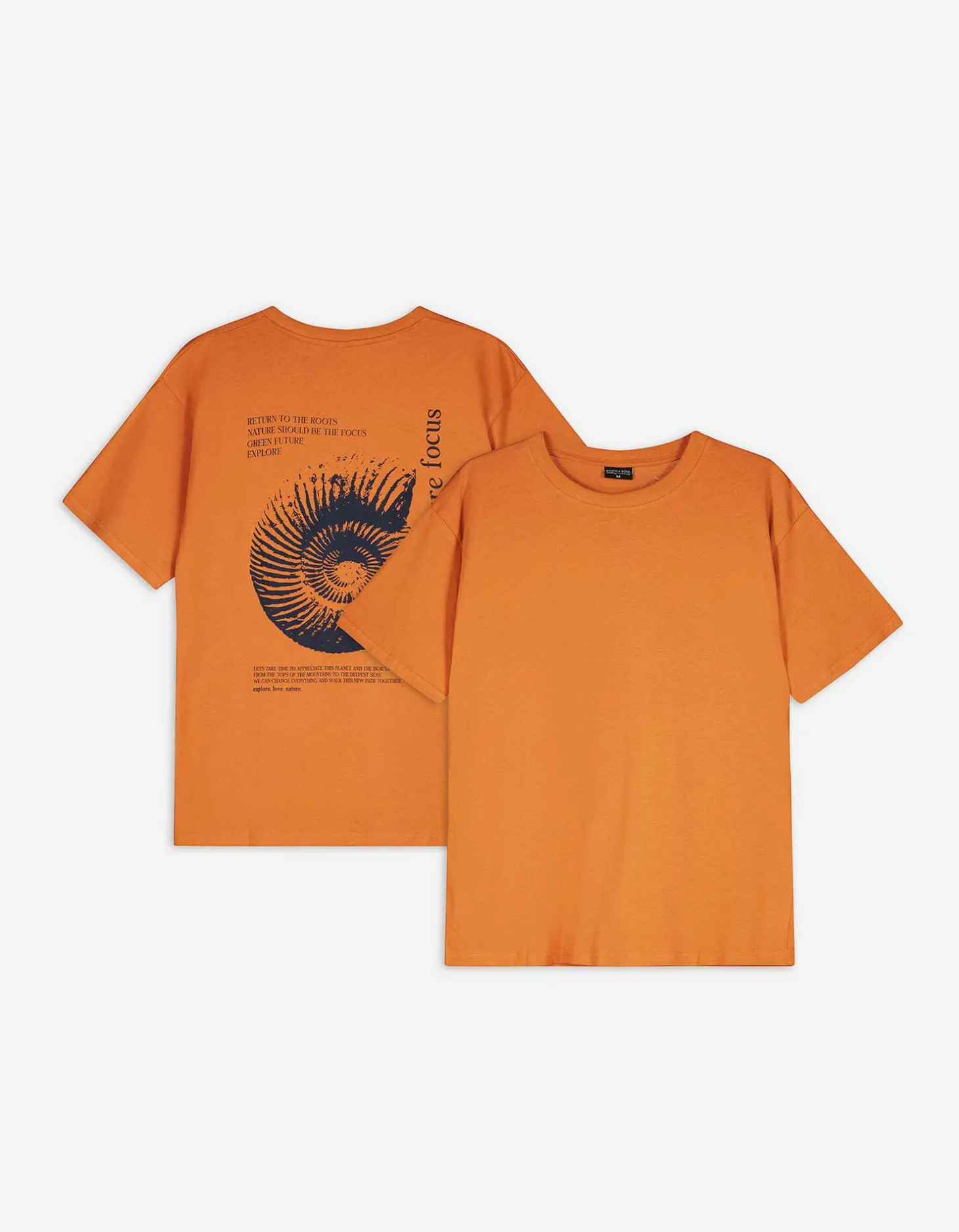 T-shirt - Afdrukken achteraan - bruin