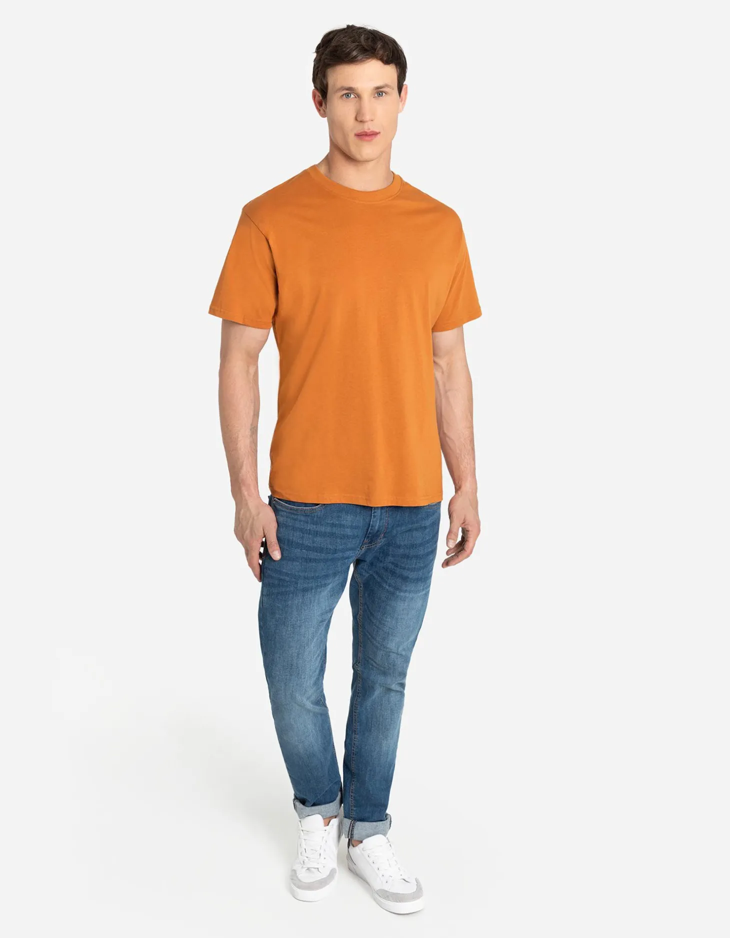 T-shirt - Afdrukken achteraan - bruin