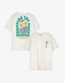 T-shirt - Afdrukken achteraan - wit