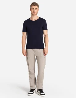 T-shirt - Basis - donkerblauw