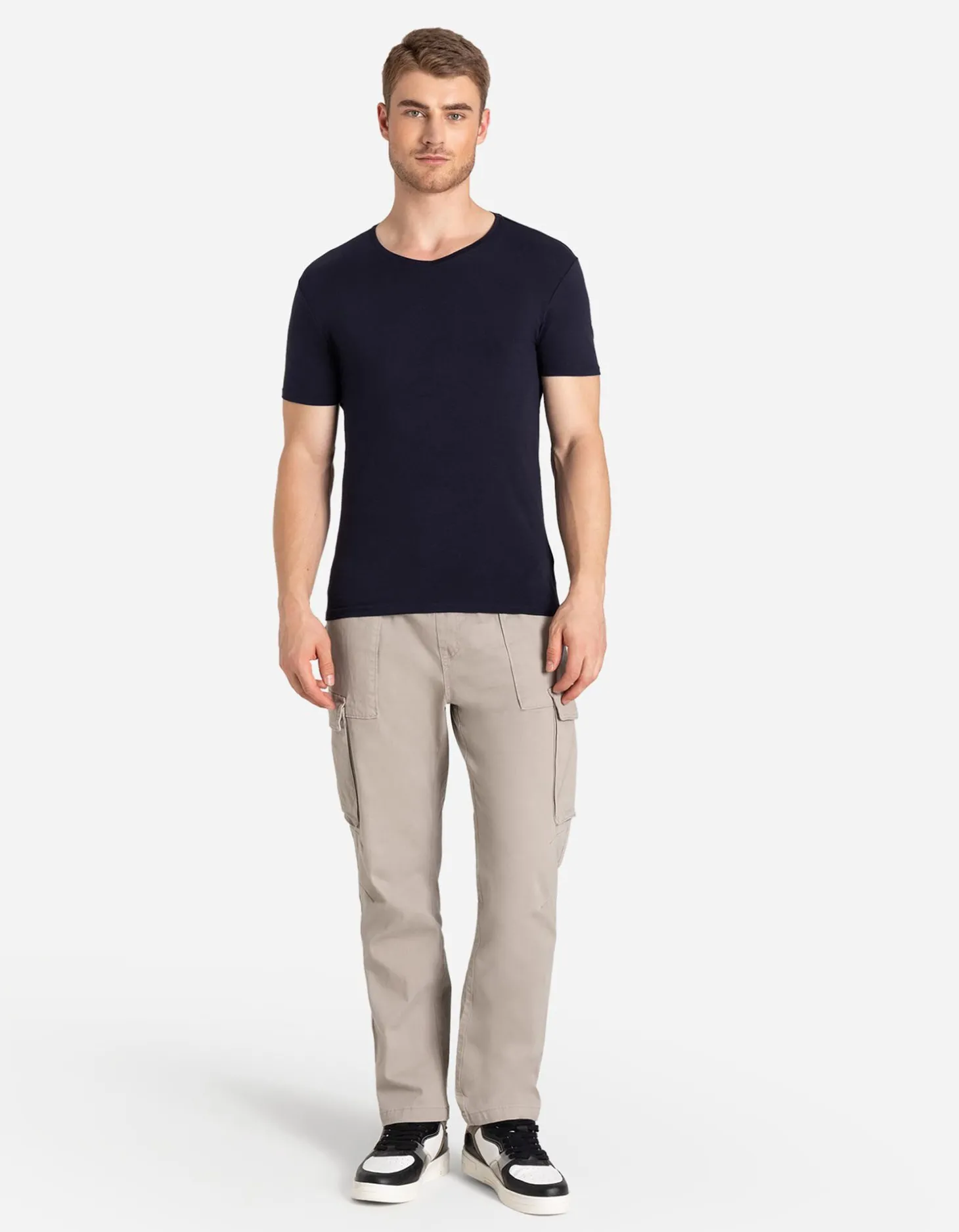 T-shirt - Basis - donkerblauw