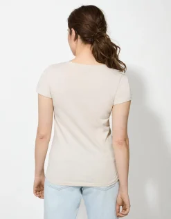 T-shirt - Bloemenmotief - wit