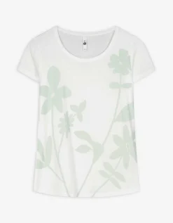 T-shirt - Bloemenmotief - wit
